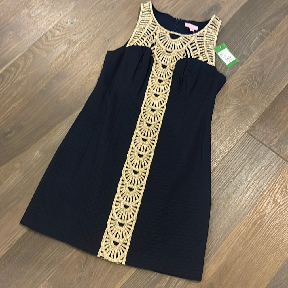 Lilly Pulitzer navy with gold detail size 10 brand new dress with tags